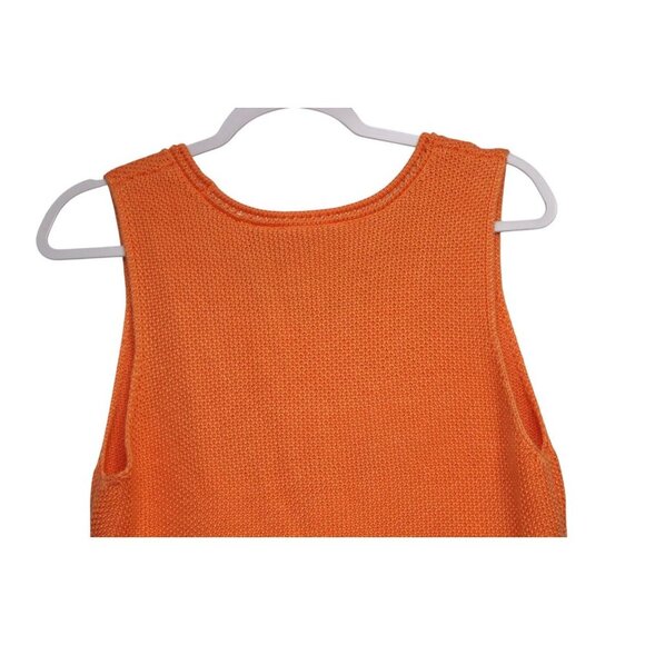 Soft Surroundings Sleeveless Sweater Large Pastel Orange Crochet Knit Boho Beach - Picture 9 of 11